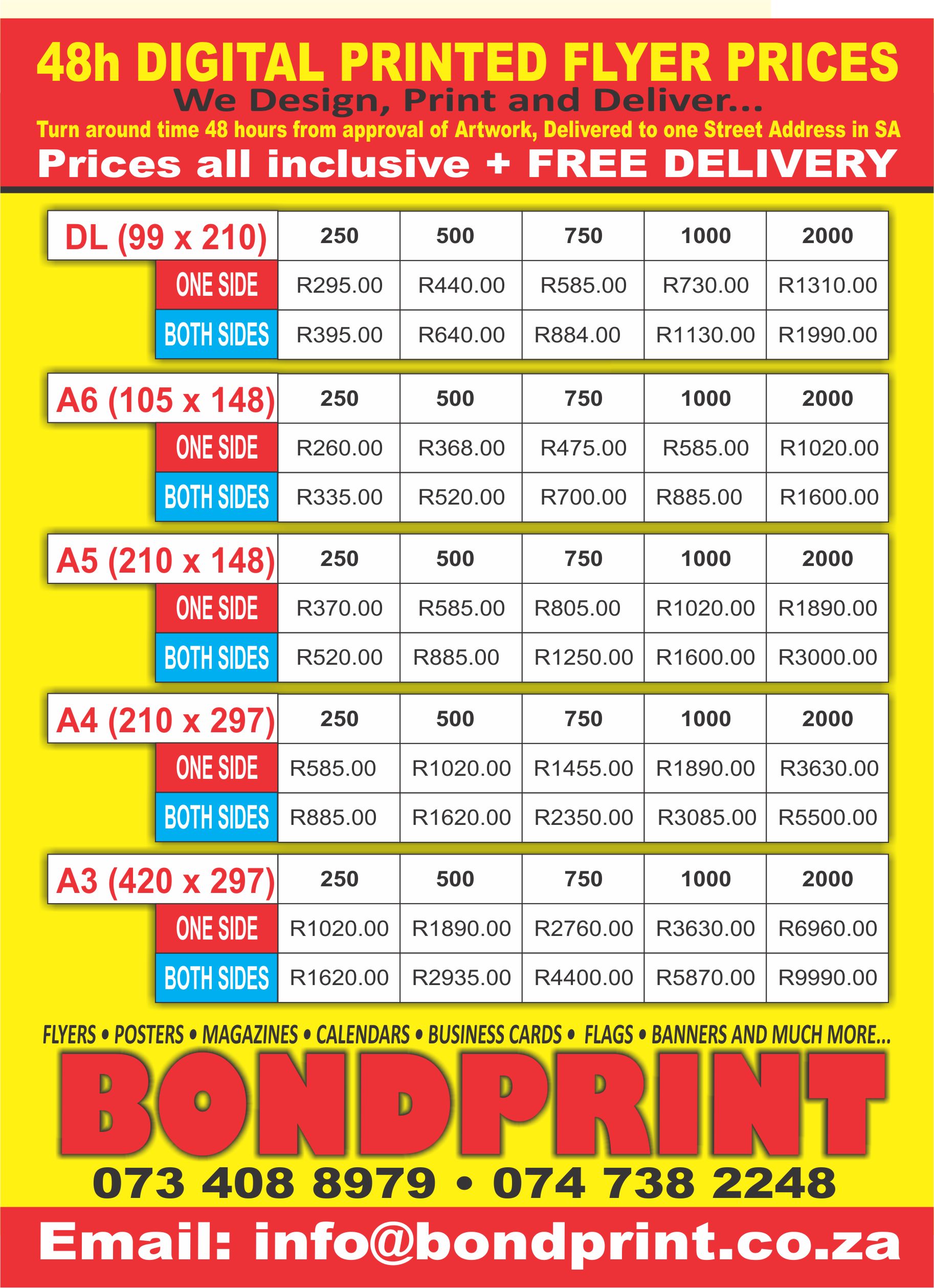 DIGITAL PRINTING PRICE